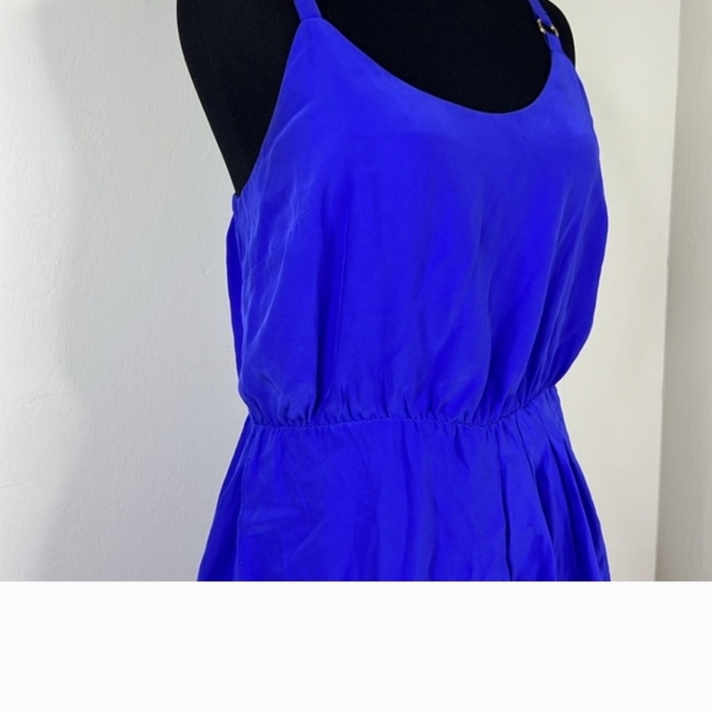 AMANDA UPRICHARD Vibrant Blue Silk Sleeveless Dress M
